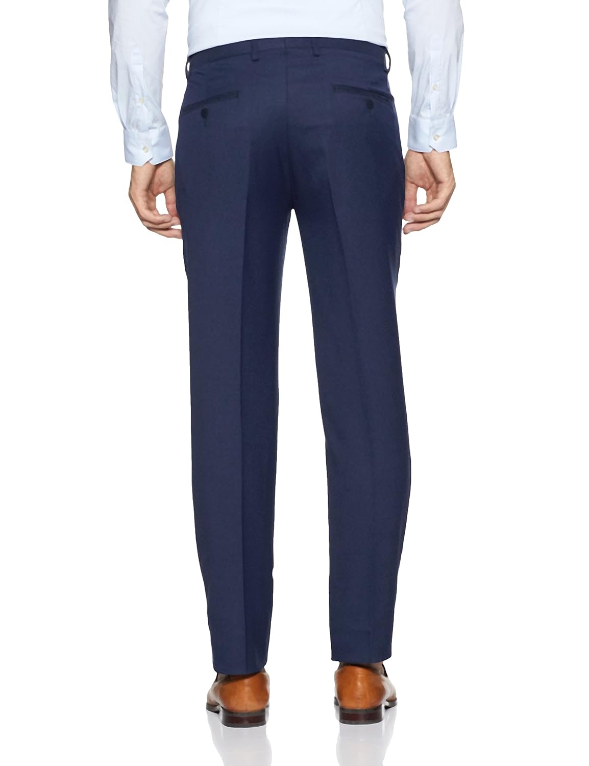 peter england men's slim fit formal trousers