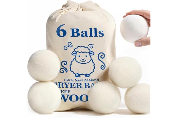 Wool Dryer Balls, New Zealand Laundry Balls for Dryer Reusable Reduce Static Cling Wrinkles & Shorten Drying Time, Drying Bal
