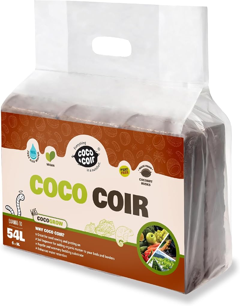 Coco & Coir Organic Peat Free Compost 6 x 650g for Reptiles & Plants