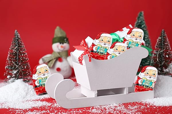 CHRISTMAS MILK CHOCOLATE MINI CRISP KRINGLES PARTY BAG FILLERS, INDIVIDUALLY WRAPPED FOILS, KOSHER CERTIFIED (HALF-POUND)