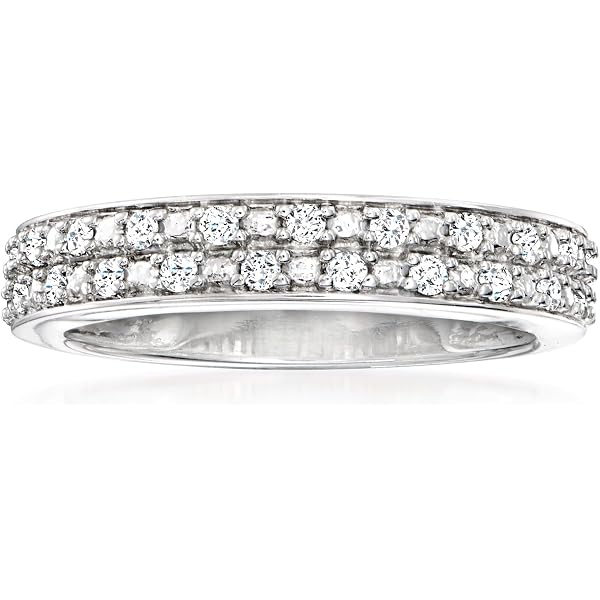 1.25 Ct. T.w. Baguette And Round Diamond Highway Ring In Sterling...