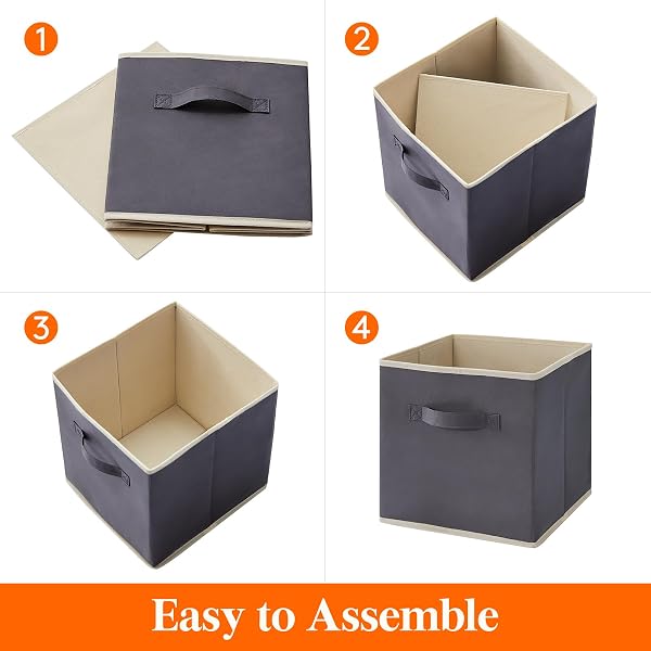 LIFEWIT STORAGE CUBES, FOLDABLE DECORATIVE FABRIC STORAGE BASKETS FOR ORGANIZING HOME ORGANIZERS WITH HANDLES FOR SHELVES, CLOSET, 11 INCH BINS, 18L GRAY, 16 PACKS