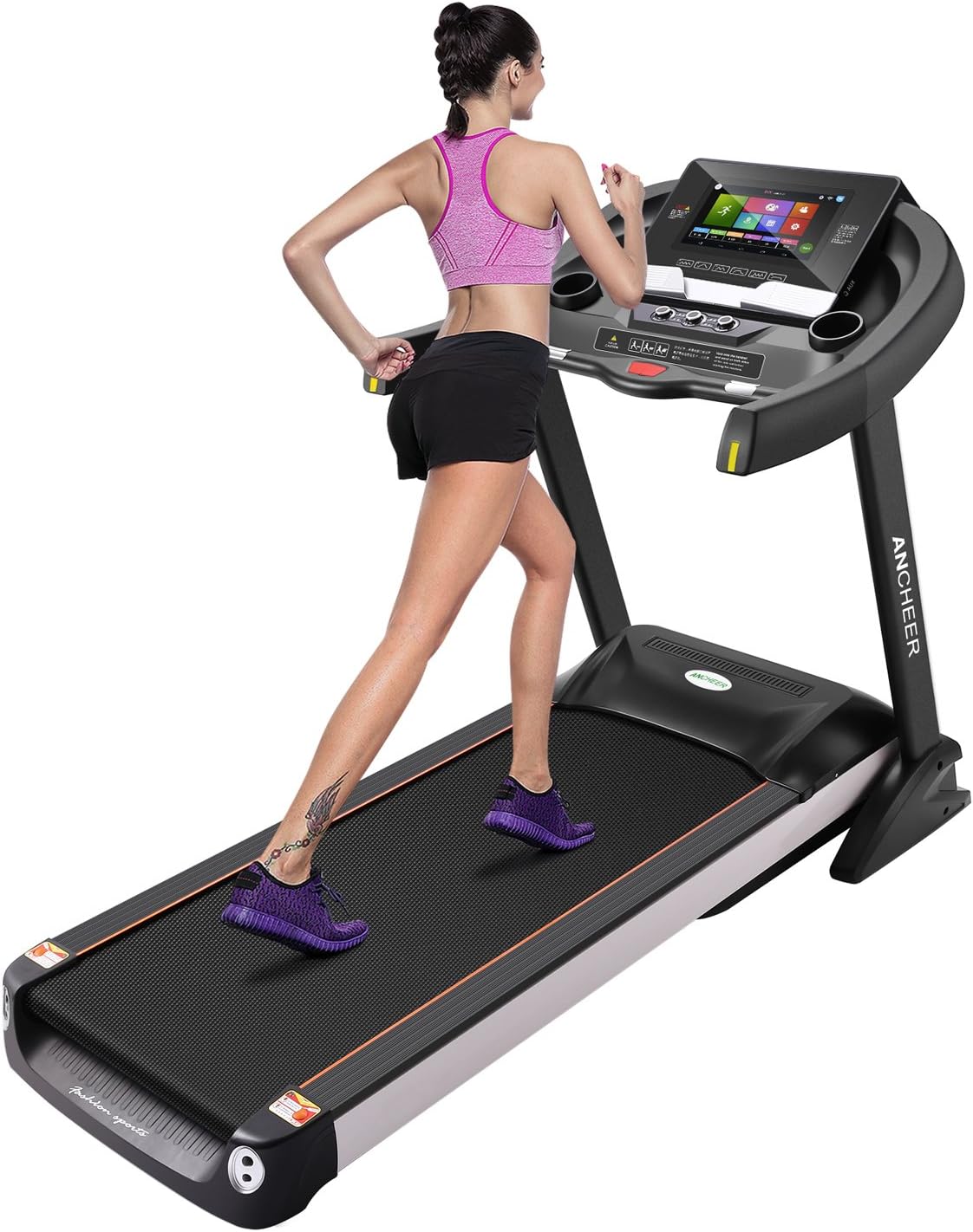 Ziema Home Gym Treadmill, 15.6 inch WiFi Color Touch Screen Folding Electric Treadmill with Auto Incline S5100