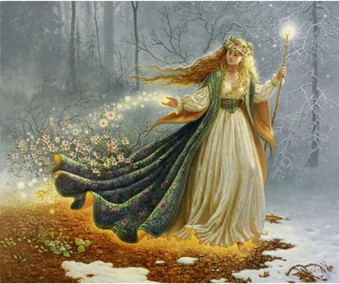 Full Drill 5D Diamond DIY Painting Craft Kit Home Wall Hanging Decor -Fairy Girl 20x12 inch / 50x30 cm