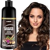 Dark Brown Hair Dye Shampoo for 100% Gray Coverage, Hair Color Shampoo | 3 IN 1, with Argan Oil &amp; Ginseng, Ammonia &amp; Paraben Free, Long Lasting Semi-Permanent Natural Color for Women &amp; Men