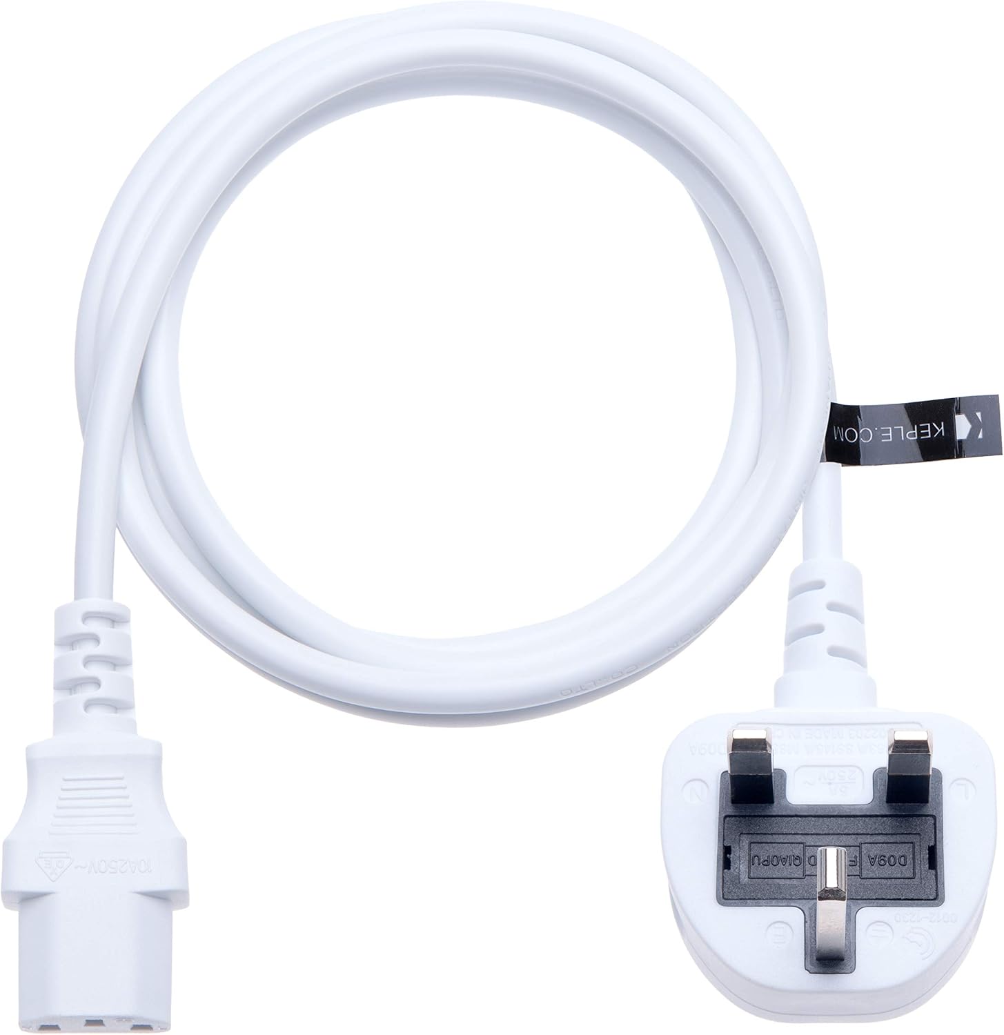 3 Pin Mains Power Lead 3 Prong Plug Cord Kettle Cable Compatible with LG 42LF66 42LF2500 42LF2500-ZA.BEKJLJG 37LG3000 37LG3000-ZA 42LG7000 19LE3300 42CS460 42PX5D 50PT353K (C13 to UK) 3m (White) - Image 5