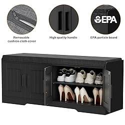Homleke 2-Tier Storage Bench, Shoe Bench with