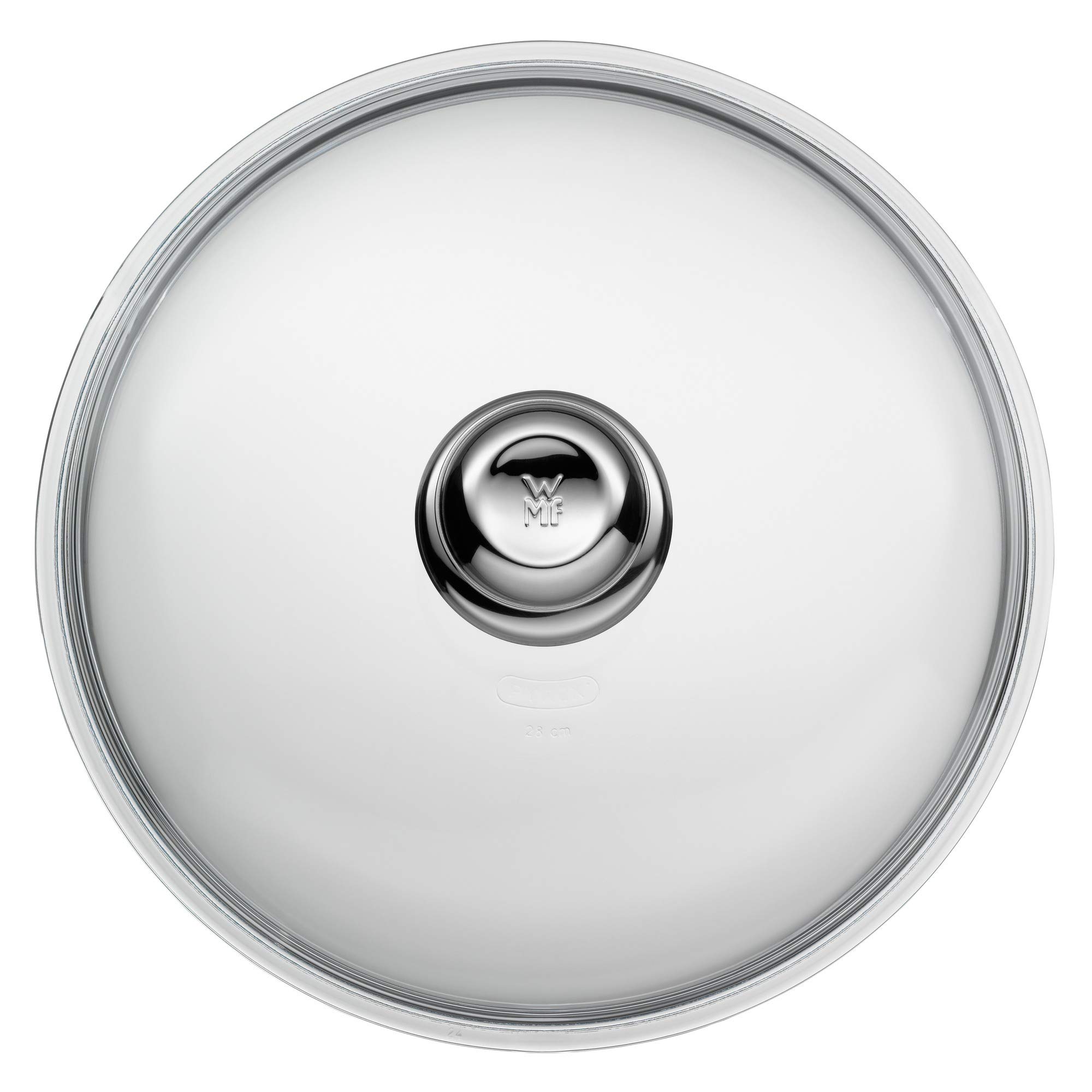 WMF Glass Lid, with Metal Knob, Stainless Steel, Transparent, 28 cm