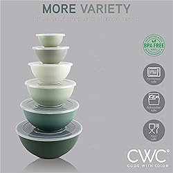 COOK WITH COLOR Mixing Bowls with Lids - 12 Piece