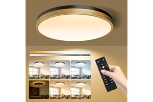 Lightania 15 Inch Flush Mount Ceiling Light with Remote Control & Night Light, 5CCT Dimmable Ceiling Light Fixture, 35W 3500LM 2700K-6500K Adjustable LED Ceiling Lights for Bedroom Kitchen Living Room
