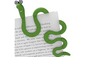 ARTORI DESIGN Clip Bookmarks for Kids Students Women and Men - Wally The Bookworm Cool Cute Bookmark and Page Holder Unique Gift Idea - Funny Book Marker and Reading Accessory for Book Lovers (Green)