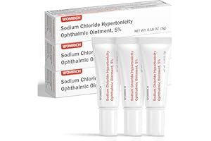 WOMRICH Sodium Chloride Hypertonicity Ointment 5% – Gentle Non-Alcohol Formula for Temporary Corneal Edema Relief, Moisturizing Eye Barrier with Lanolin and Mineral Oil, 0.18 oz (3 Pack)