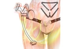 Male Flat Cage with Elastic Three-way Strap, Special Flat Devices for Sissy Disguise, Negative Inverted Devices for Men -CAHA