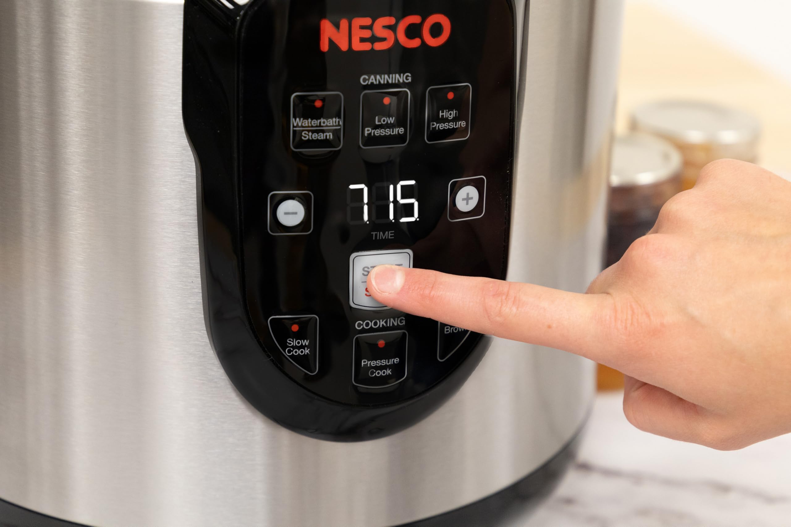 Nesco NPC-9 Smart Electric Pressure Cooker and Canner, Stainless Steel, 9.5 Qt
