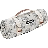 Picnic Outdoor Blankets Waterproof Extra Large - Beach Mat Sand Free Foldable with Carry Strap | Portable Camping Blanket | Park Blanket for Grass Park, Hiking, Travel, Concerts, Indoor (Black Flower)