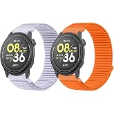 XIDESSEN 2 Pack Nylon Bands Compatible with COROS Pace 3/4,Apex 2 PRO/Pace Pro/Apex PRO/Apex 4 42mm,22mm Soft Breathable Hook &amp; Loop Watch Strap Replacement for Men Women