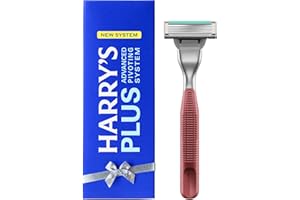 Harry's-PLUS: Razor for Men - Premium Handle and Razor Blade Cartridge - Advanced Pivoting System - Shaving Kit for Men - Clay
