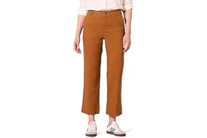 Amazon Essentials Womens High-Rise Slim-Fit Ankle-Length Wide-Leg Khaki Pant