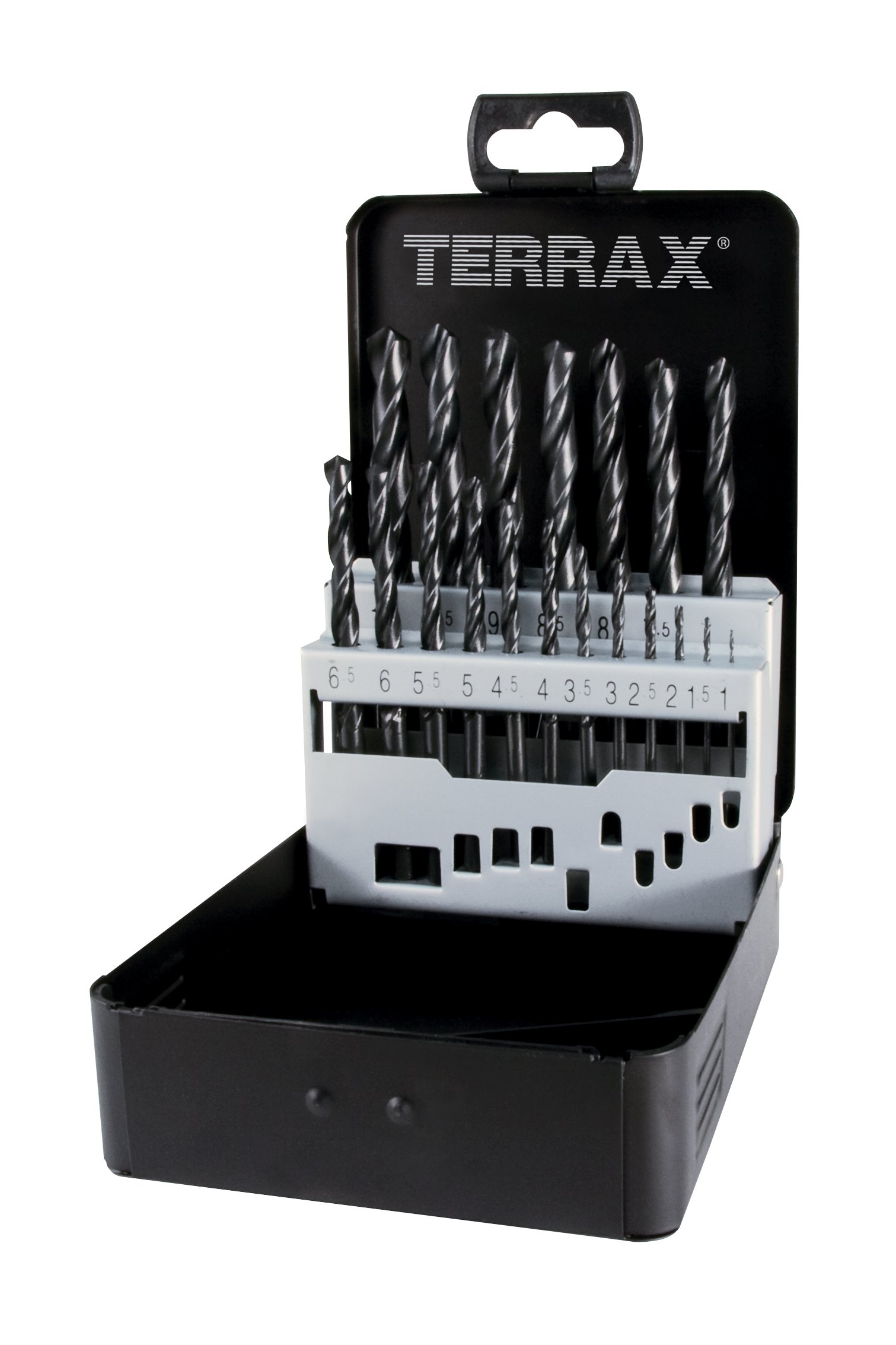 TERRAX A205210 - Juego brocas DIN 338 tipo N HSS laminadas 19 piezas