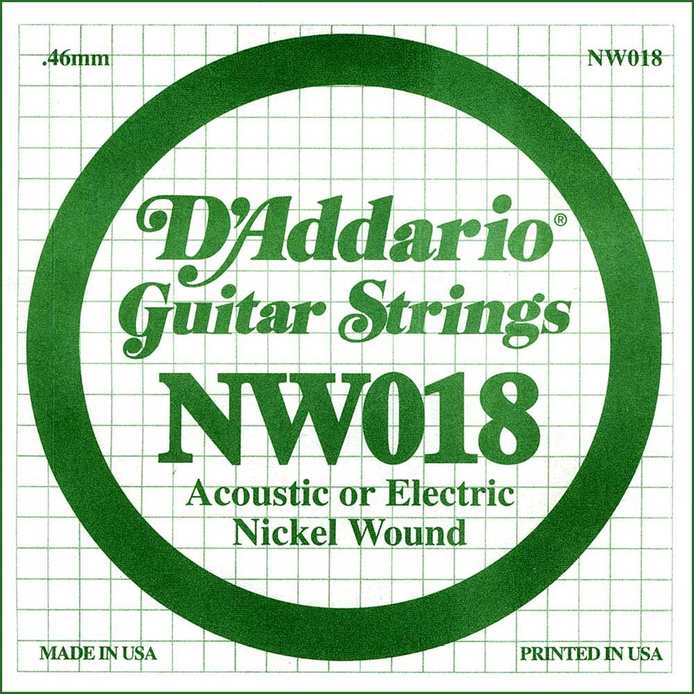 D'Addario NW018 Nickel Wound Electric Guitar Single String, .018 — image 1