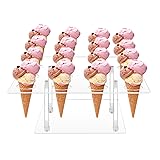 Acrylic Ice Cream Cone Cupcake Stand with 16 Holes