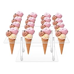 Acrylic Ice Cream Cone Cupcake Stand with 16 Holes