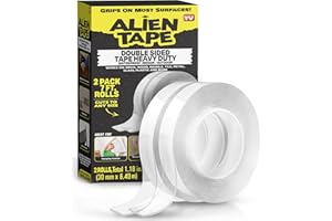 ALIEN TAPE Nano Double Sided Tape, 14-ft Multipurpose Removable Adhesive Transparent Grip Mounting, Washable Strong Sticky Heavy Duty for Carpet Photo Frame Poster Décor As Seen On TV