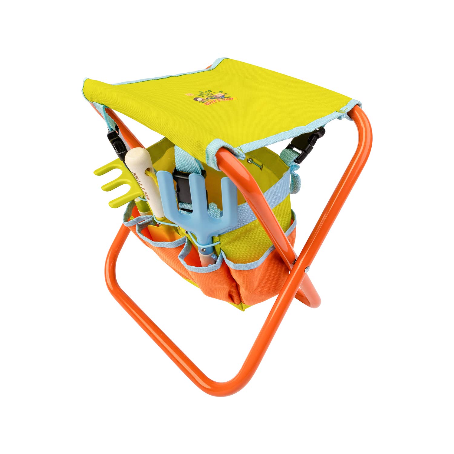 Bella & Ben O7595 Garden Stool, Tool Bag & Tool Set, Mixed Bright Colours, 33.0 cm*30.0 cm*22.0 cm