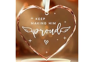 SUCHAGIFT Memorial Gifts for Men - in Memory of Loved One Gifts, Bereavement Gifts, Remembrance Gifts - Keep Making Him Proud Ornament - Memorial Gifts for Loss of Dad Father Husband Brother - Glass Ornament