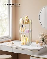 SONGMICS Rotating Makeup Organiser 3-Tier Round Vanity Organiser view 3