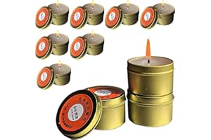 Survival Candles with Long Burning Time, Odourless Candles for Home, Set of 10, Odourless Lighting for Camping, Picnic and Ou