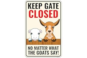 Venicor Goat Sign Decor - 14 x 9 Inches - Aluminum - Goat Gifts for Goat Lovers - Goats Supplies Toy Accessories Stuff