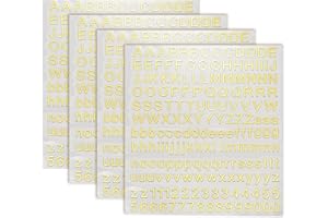 uxcell 4 Sheets Letter Stickers 0.28" 3D Mini Letter Stickers Metal Self Adhesive Alphabet Stickers for Scrapbooking DIY Post