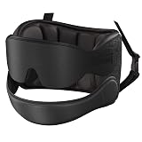 SARISUN Airplane Pillow Combo with Chin Strap, Travel Pillows for Airplanes with Sleep Eye Mask, Plane Pillow for Long Flights, Car Road Trip, 360° Headrest, Stop Bobblehead, Black