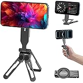 Magnetic Tripod for iPhone -Adjustable Foldable Phone Tripod Stand for Video Recording, Magnet Mount Pocket Cell Phone Stand for iPhone 17/16/15/14/13/12 Plus Max for Gym Tablet Tripod for Travel
