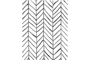 HAOKHOME 96020-1 Boho Stripe Peel and Stick Wallpaper Herringbone Black White Vinyl Self Adhesive Room Decor Contact Paper 17.7in x 9.8ft