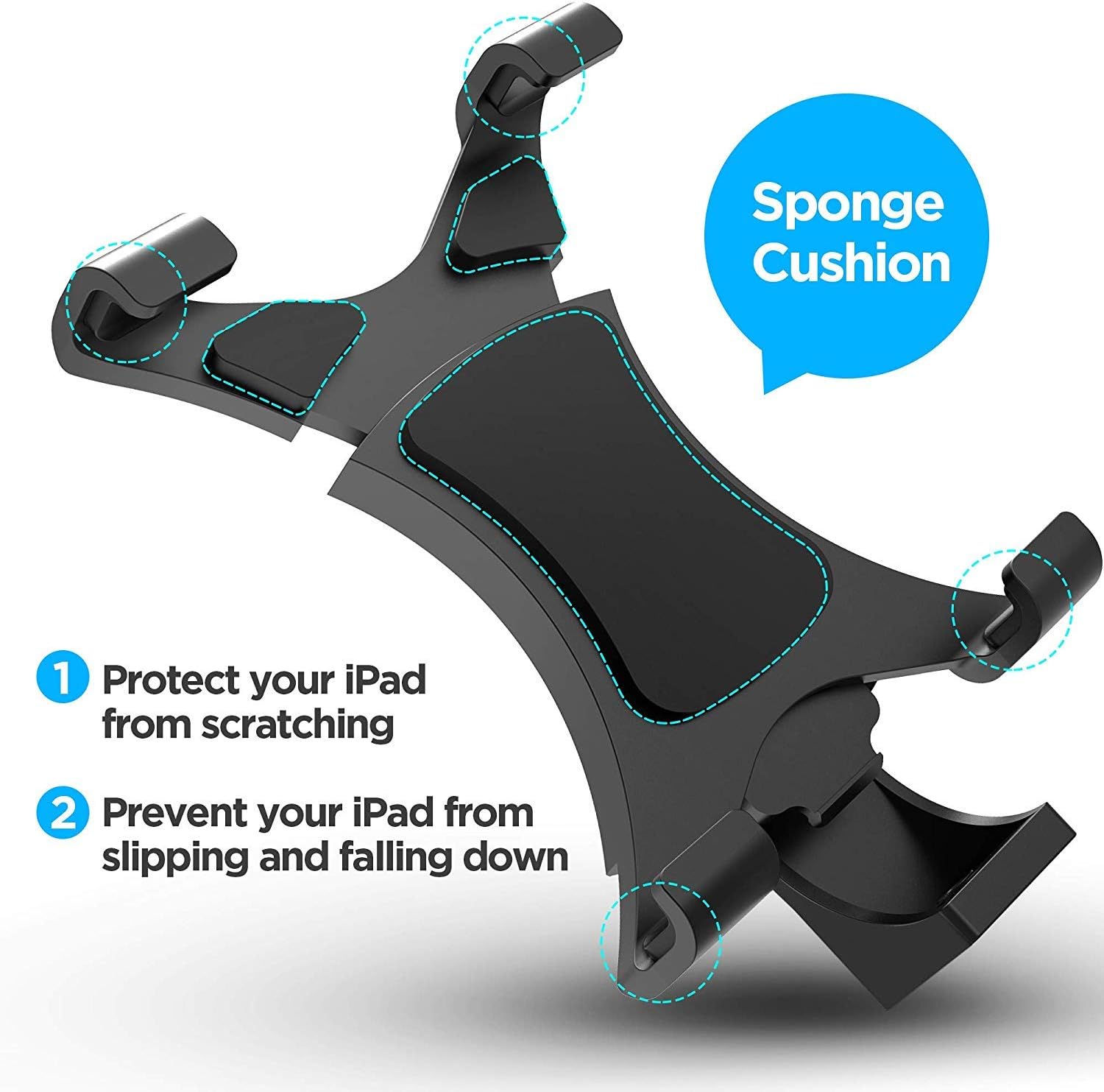 ipow iPad Tripod Mount Adapter Universal Tablet Clamp Holder(4.8, 7.8 Inch Adjustable Width), Fits Apple Ipad 2 3 4, Ipad Air - Image 4