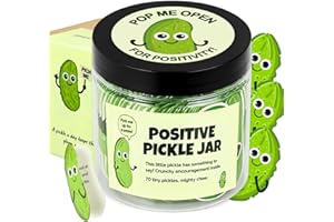 TLOEP Positive Pickle Affirmation Jar, 70 Uplifting Affirmation Cards, Emotional Support Pickle, Back to School Gifts for Teachers, Lunch Box Notes for Kids, Unique Birthday Gifts for Women,Teen Girls