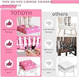 TOTIDYH Toddler Booster Seat Pink Unicorn for Dining Chair, PU Washable view 3