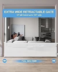 Veraste Retractable Baby Gate,Mesh Baby Extra Wide
