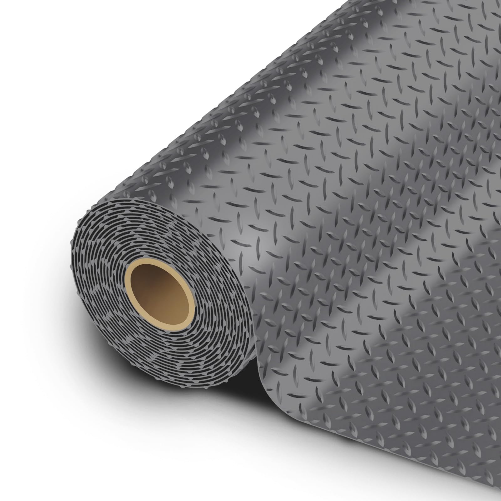 Photo 1 of StellarStar 10x25 FT Garage Floor Mat, 2.8mm Thickened PVC Flooring Roll for Under Car, 250 SQFT Diamond Plate Gray Garage Mats for Garage, Warehouse, Basement, Factory, Trailer (Include Tapes)