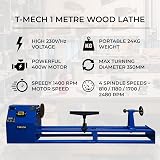 T-Mech Wood Lathe 1m Variable Speed 400W Max Ø350mm Chisels Included view 4