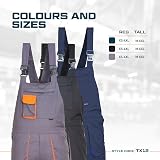 Portwest TX12 Texo Contrast Bib and Brace Overalls Mens Black M view 3