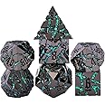 DND Crack Stripe Dice,Metallic Glitter Dice Set with Gift Box,Metal Polyhedral D&D Dice for Role Playing Game