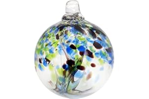 Dale Tiffany Hand Blown Glass, 3" Diameter Mystic, Tree of Life Collection, Witch Globe Hanging Garden Indoor/Outdoor Decorative Ornament Gazing Ball