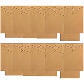 OYWOBET 20Pcs 5.51"×3.94"(L×W) Mini Brown Kraft Envelopes, Tie Closure Vintage Folder Envelopes for Office, Tie Closure, Vintage Greeting Card, Small Postcard