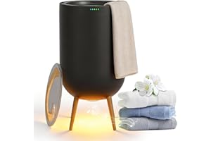 Large Towel Warmer Bucket, 23L Towel Warmers for Bathroom, with Bluetooth Speaker, Ambient Light, Stand, Auto Shut Off, Fits 