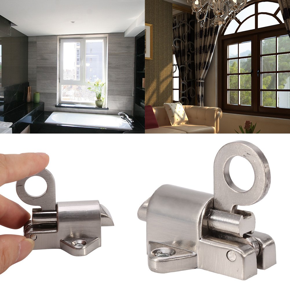 Window Gate Security Pull Spring Bounce Door Bolt Aluminum Latch Lock for Home Toilet Bedroom Office Zinc Alloy Automatic Handle LocksDoor and window hardware and locks