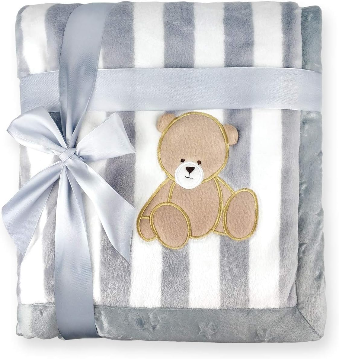 Thick Kids Fleece Blanket, 39"x59" Plush Flannel Throw for Girls &Boys, Extra Soft &Warm &Cozy, Double Layer &Reversible &Anti-Pilling &Easy Care (Big Grey Bear)