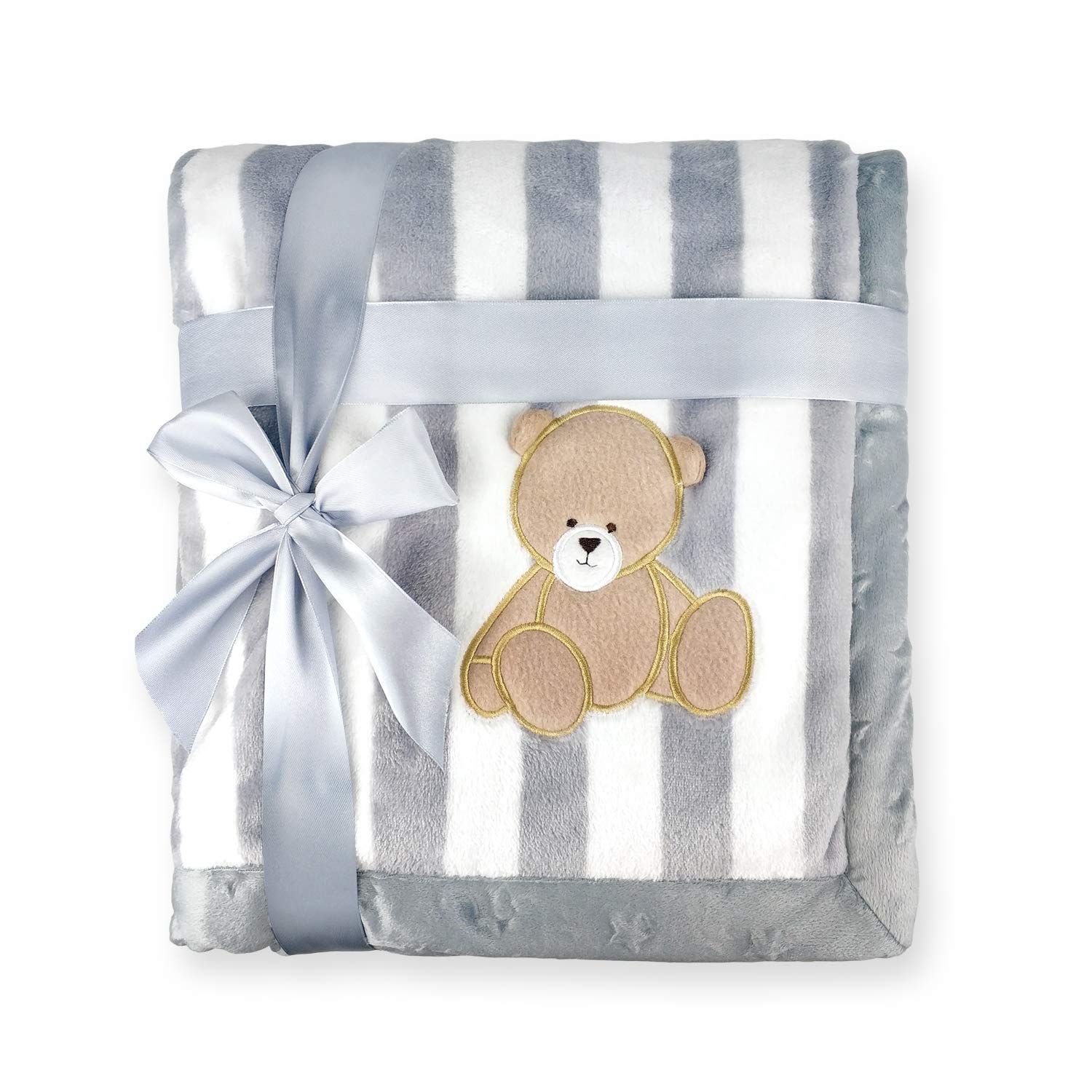 Thick Kids Fleece Blanket, 39"x59" Plush Flannel Throw for Girls &Boys, Extra Soft &Warm &Cozy, Double Layer &Reversible &Anti-Pilling &Easy Care (Big Grey Bear)